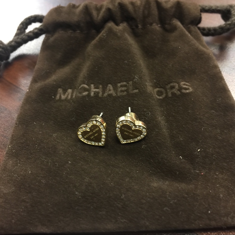 michael kors heart shaped earrings
